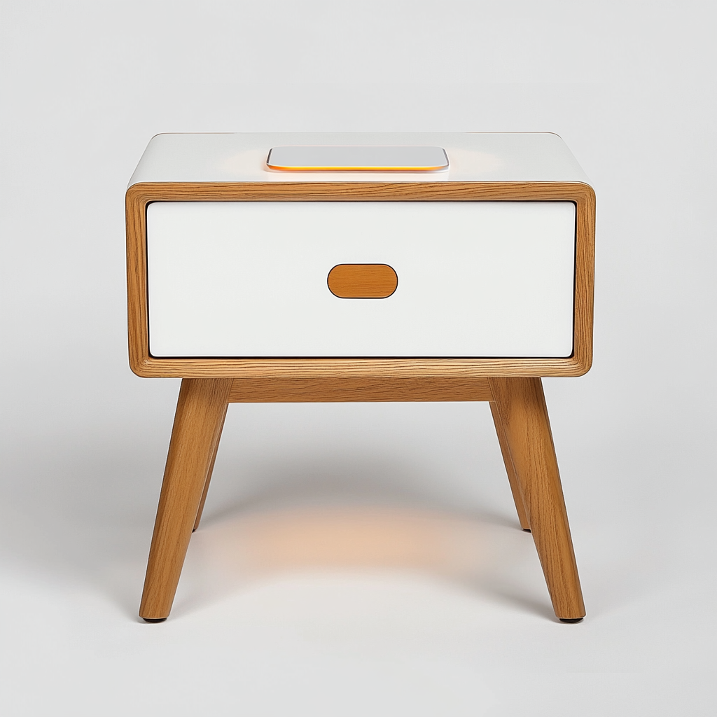 Vlynqc Smart 2-Drawer Nightstand with Wireless Charging